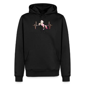 Horse heartbeat horse lover rider gift - Men’s Premium Organic Hoodie - black - Front - Nico (187cm)