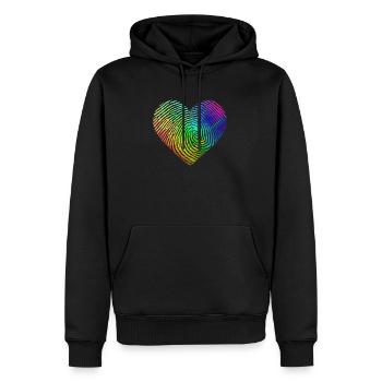 LGBT Gay Regenbogen Herz Liebe - Männer Premium Bio Hoodie - Schwarz - Vorne - Nico (187cm)