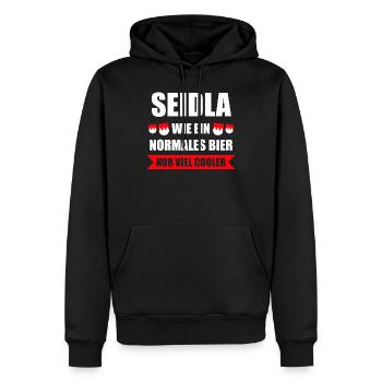 Seidla Franken Franke Geschenk - Männer Premium Bio Hoodie - Schwarz - Vorne - Nico (187cm)
