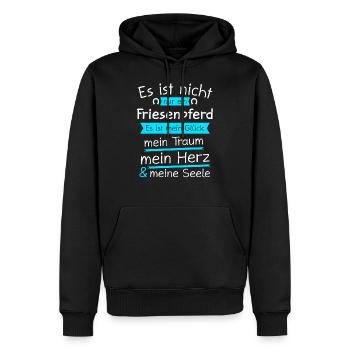 Friesenpferd Friesen Friese Geschenk - Männer Premium Bio Hoodie - Schwarz - Vorne - Nico (187cm)