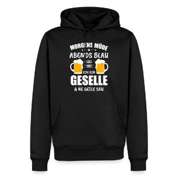 Geselle 2020 Gesellenprüfung Prüfung Geschenk - Männer Premium Bio Hoodie - Schwarz - Vorne - Nico (187cm)