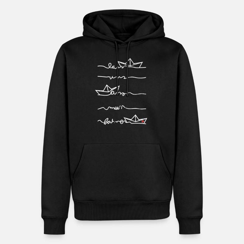 Papierschiff Meer Papierboot Papierschiffchen - Männer Premium Bio Hoodie - Schwarz