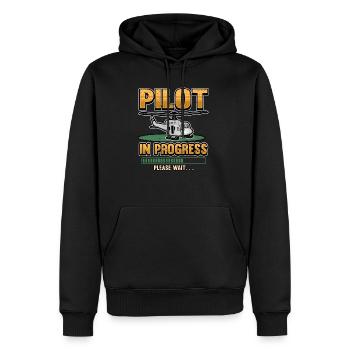 Cadeau drôle de pilote d'hélicoptère d'hélicoptère - Sweat à capuche Premium bio Homme - noir - Devant - Nico (187cm)