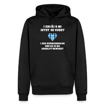 Bayerischer Spruch Lustig Ernährung Diät Geschenk - Männer Premium Bio Hoodie - Schwarz - Vorne - Nico (187cm)