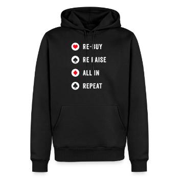 Cadeau de poker Texas Holdem - Sweat à capuche Premium bio Homme - noir - Devant - Nico (187cm)