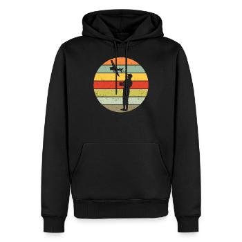 Model airplane model builder airplane retro gift - Men’s Premium Organic Hoodie - black - Front - Nico (187cm)