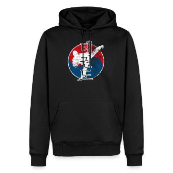 Kickboxing Arts Martiaux Teakwondo Arts Martiaux - Sweat à capuche Premium bio Homme - noir - Devant - Nico (187cm)