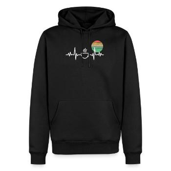 Kaffee Coffee Herzschlag Kaffeetrinker Liebhaber G - Männer Premium Bio Hoodie - Schwarz - Vorne - Nico (187cm)