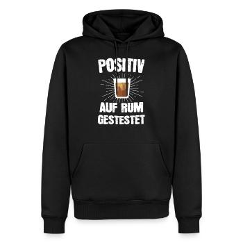 Rum Alkohol Trinken Schnaps Geschenk - Männer Premium Bio Hoodie - Schwarz - Vorne - Nico (187cm)