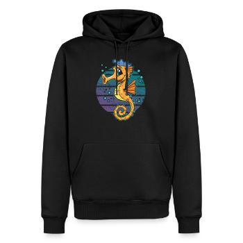 Seepferd Frühschwimmer Geschenk Schwimmabzeichen - Männer Premium Bio Hoodie - Schwarz - Vorne - Nico (187cm)