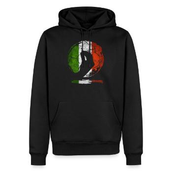 Italienische Flagge Fußball Handgeste CAPISCI - Männer Premium Bio Hoodie - Schwarz - Vorne - Nico (187cm)