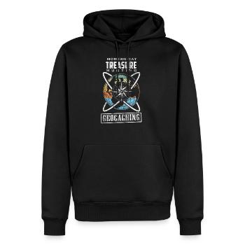 Geocaching Geocacher Geocache GPS gift idea - Männer Premium Bio Hoodie - Schwarz - Vorne - Nico (187cm)