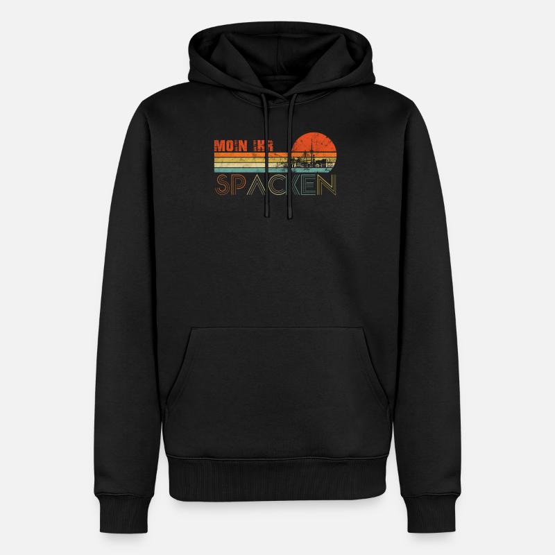 Moin Ihr Spacken - Männer Premium Bio Hoodie - Schwarz