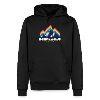 Retro Ski und Snowboard - Schwangau Bayern - Männer Premium Bio Hoodie - Schwarz - Vorne - Nico (187cm)