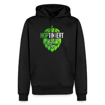 Hoptimiert Hopfen Bier Saufen JGA T-Shirt Geschenk - Männer Premium Bio Hoodie - Schwarz - Vorne - Nico (187cm)