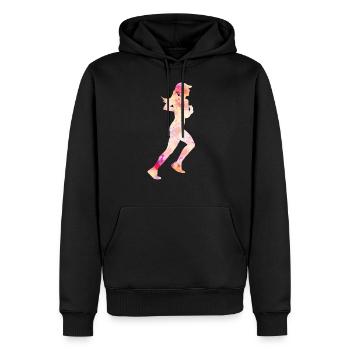 Jogging Running Runner Gift Men Women - Men’s Premium Organic Hoodie - black - Front - Nico (187cm)