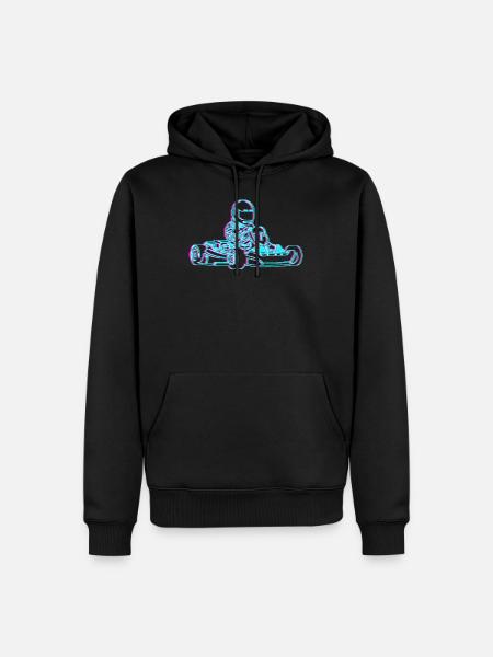 Kart Gokart Karting Karting Retro Gift - Sweat à capuche Premium bio Homme - noir