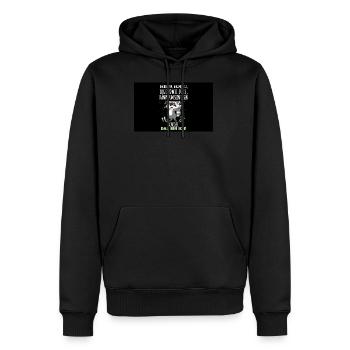 Nachtaktiv, Augenringe, irgendwie süß, kämpft um s - Männer Premium Bio Hoodie - Schwarz - Vorne - Nico (187cm)