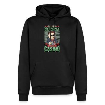 Lustig Poker Casino Glücksspiel Spruch Geschenk - Männer Premium Bio Hoodie - Schwarz - Vorne - Nico (187cm)
