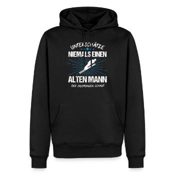 Skispringen Skispringer Skifliegen Geschenk - Männer Premium Bio Hoodie - Schwarz - Vorne - Nico (187cm)
