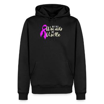 Chemise du mois de sensibilisation à la violence domestique - Sweat à capuche Premium bio Homme - noir - Devant - Nico (187cm)