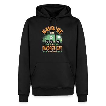 Funny garbage collection garbage truck garbage man gift - Men’s Premium Organic Hoodie - black - Front - Nico (187cm)