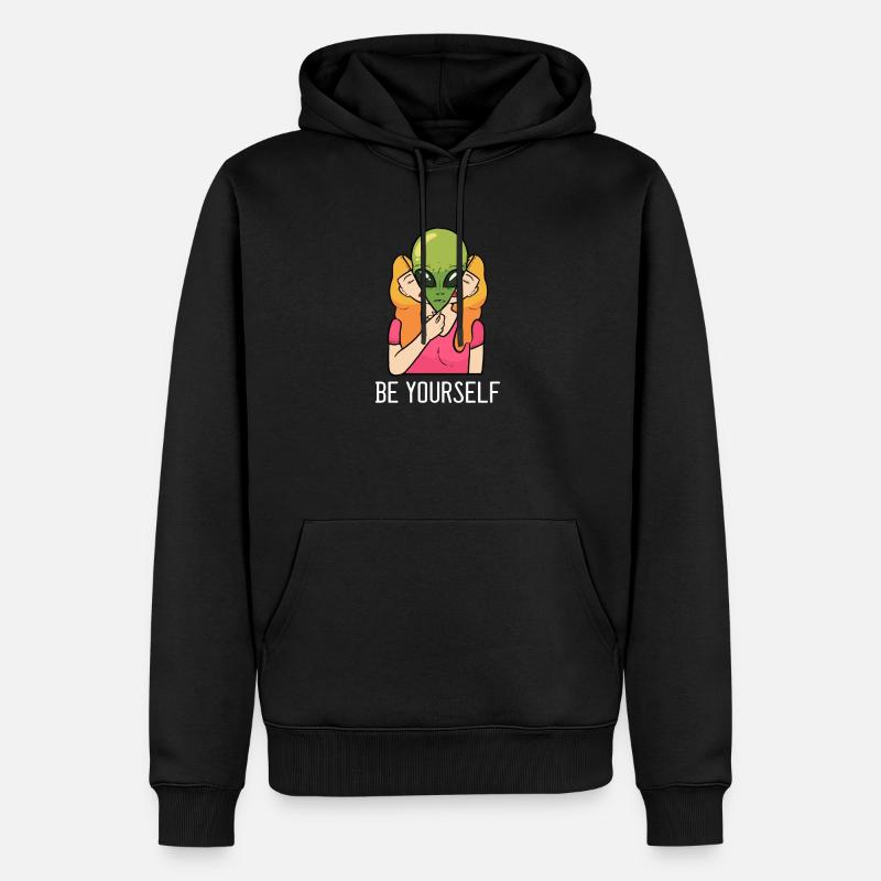 Be Yourself Alien Fan Gift - Männer Premium Bio Hoodie - Schwarz