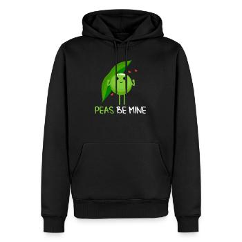 Peas be mine Erbse und Erbsenschote - Männer Premium Bio Hoodie - Schwarz - Vorne - Nico (187cm)