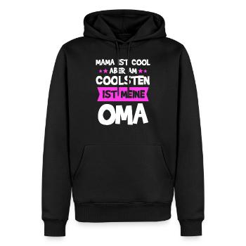 Oma Baby Sprüche Großmutter Schwangerschaft - Männer Premium Bio Hoodie - Schwarz - Vorne - Nico (187cm)