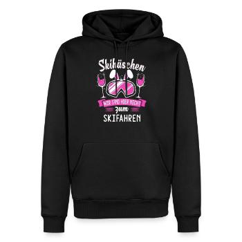 Skihäschen Skihase Apres Ski Geschenk - Männer Premium Bio Hoodie - Schwarz - Vorne - Nico (187cm)