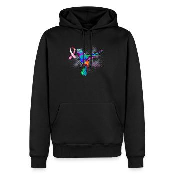 Hummingbird Breast Cancer Awareness Month Pink Rib - Männer Premium Bio Hoodie - Schwarz - Vorne - Nico (187cm)