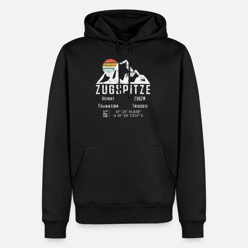 ZUGSPITZE - Männer Premium Bio Hoodie - Schwarz