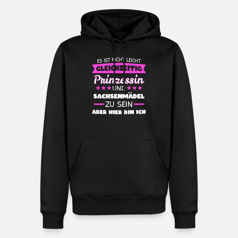 Sachsen-mädel Sächsin Sächsisch Geschenk - Männer Premium Bio Hoodie - Schwarz