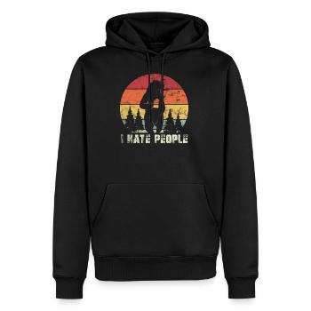 I Hate People Retro Outdoor Camping Design für Abe - Männer Premium Bio Hoodie - Schwarz - Vorne - Nico (187cm)