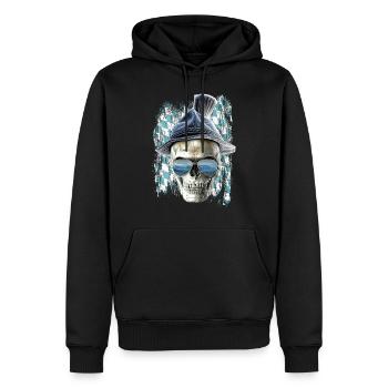 Crâne bavarois - Sweat à capuche Premium bio Homme - noir - Devant - Nico (187cm)