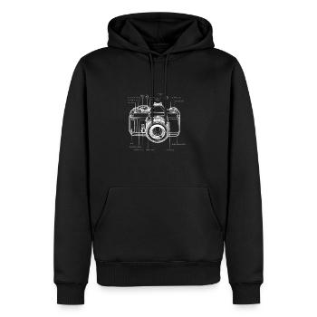 Kamera Diagram - Kamera Anatomie & Aufbau - Männer Premium Bio Hoodie - Schwarz - Vorne - Nico (187cm)