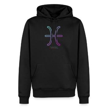 Symbole Poisson Signe astrologique - Sweat à capuche Premium bio Homme - noir - Devant - Nico (187cm)