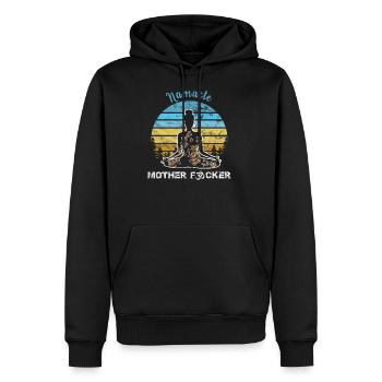 Yoga Namaste Mother Gift Rétro Vintage Namaste Mot - Sweat à capuche Premium bio Homme - noir - Devant - Nico (187cm)