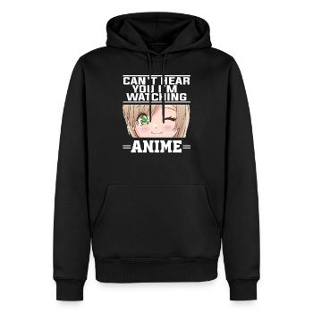 Vêtements d’anime Otaku cadeau - Sweat à capuche Premium bio Homme - noir - Devant - Nico (187cm)
