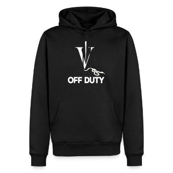 Tenue de repos I Hors service I Vétérinaire drôle - Sweat à capuche Premium bio Homme - noir - Devant - Nico (187cm)