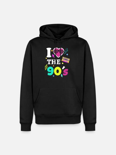 Uwielbiam strój z lat 90-tych i zabawną imprezę - Herre Premium økologisk hoodie - sort