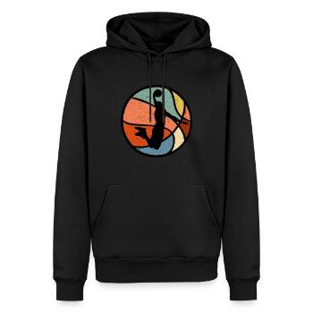 T-shirt cadeau de joueur de basket rétro vintage - Sweat à capuche Premium bio Homme - noir - Devant - Nico (187cm)