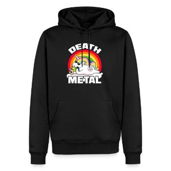 Einhorn Death Metal - Männer Premium Bio Hoodie - Schwarz - Vorne - Nico (187cm)