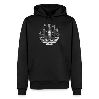 Ein stilvolles Emblem - Männer Premium Bio Hoodie - Schwarz - Vorne - Nico (187cm)