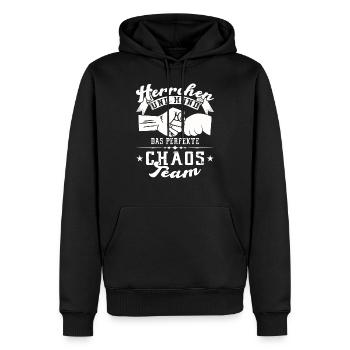 Herrchen und Hund Hunde Papa perfektes Team - Männer Premium Bio Hoodie - Schwarz - Vorne - Nico (187cm)