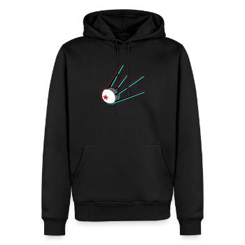Sputnik - Männer Premium Bio Hoodie - Schwarz - Vorne - Nico (187cm)