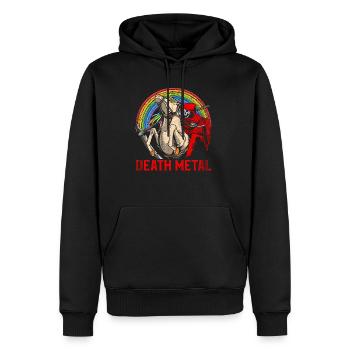 Death Metal Einhorn - Männer Premium Bio Hoodie - Schwarz - Vorne - Nico (187cm)