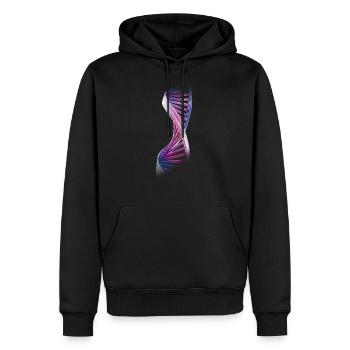 DNA - Männer Premium Bio Hoodie - Schwarz - Vorne - Nico (187cm)