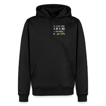 Vino Wein Dino Rotwein Geschenk - Männer Premium Bio Hoodie - Schwarz - Vorne - Nico (187cm)