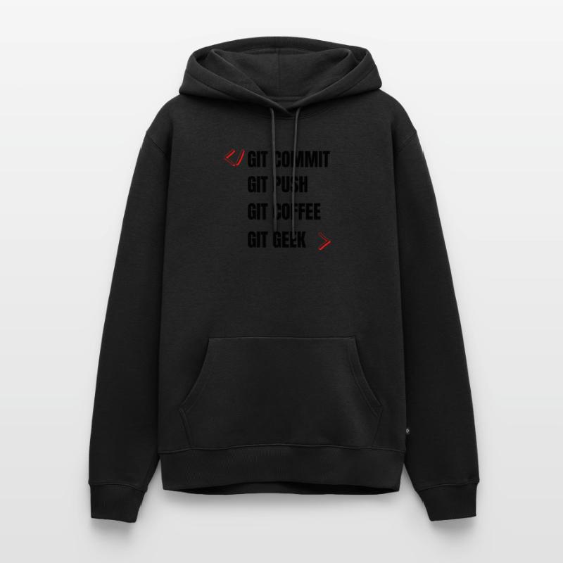 git commit git push git kaffee git geek developpeu Männer Premium Bio Hoodie